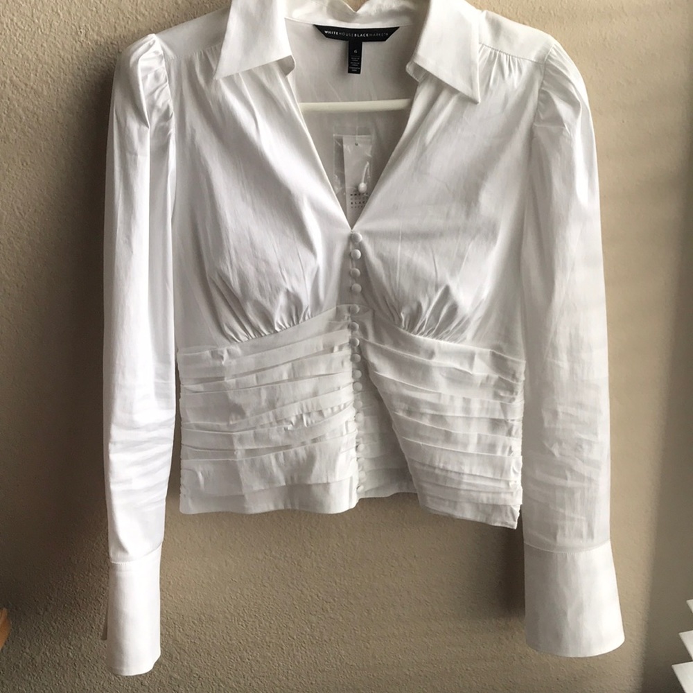 NWT ruched waist popin shirt